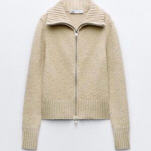 Zara Boucle Knit Cardigan Sweater
